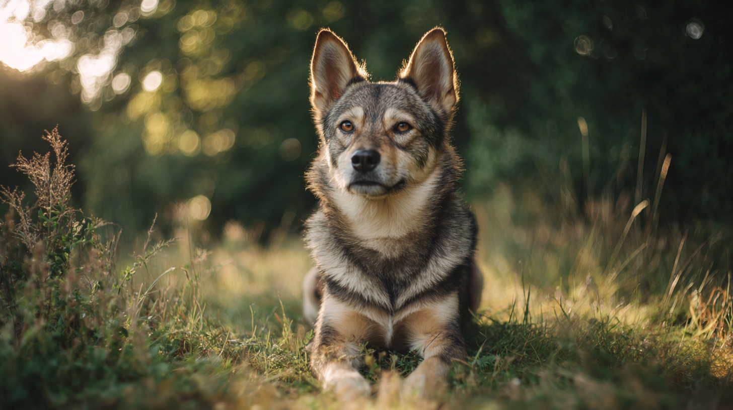 Image of Swedish Vallhund sitting in the grass